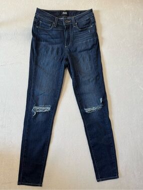 PAIGE Dark Wash Distressed Skinny Jeans size 24